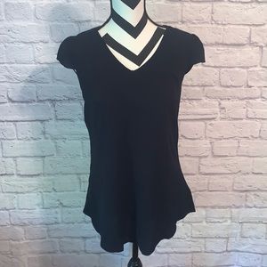 Maeve Black Cap Sleeve Top